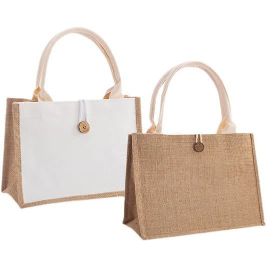 Jute Tote Bags with Buttons 370x260x170mm