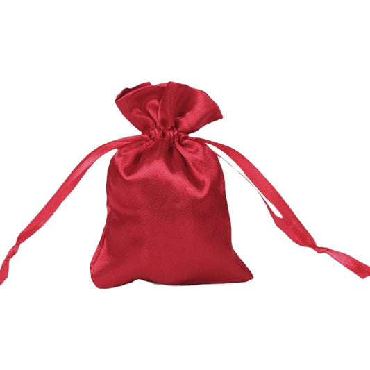 50pcs Burgundy Satin Bags with Drawstring - 7 Sizes