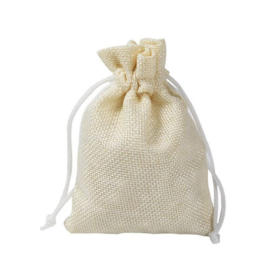 Burlap Jute Drawstring Bags Beige - 7 Sizes