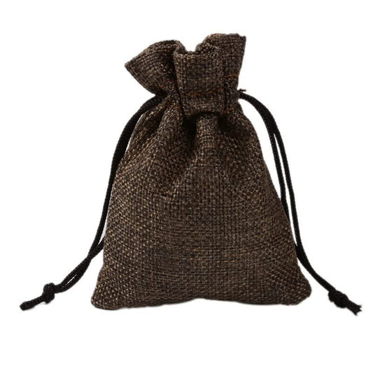 Burlap Jute Drawstring Bags Coffee - 7 Sizes