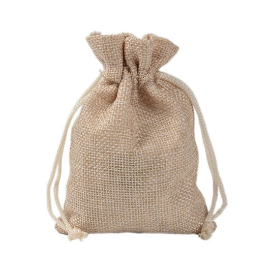 Burlap Jute Drawstring Bags Natural - 7 Sizes