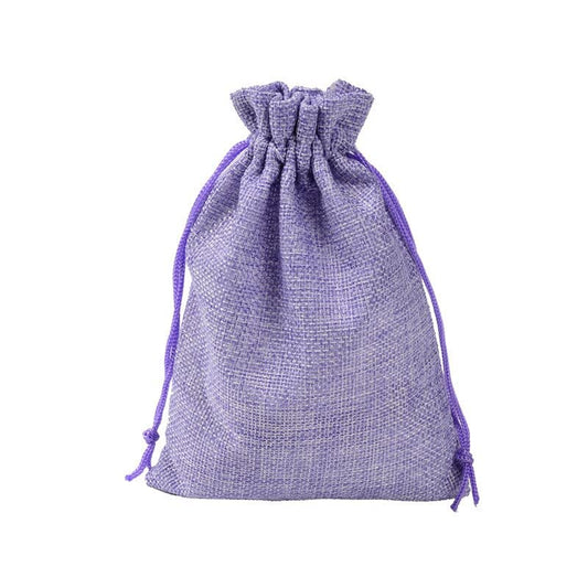 Burlap Jute Drawstring Bags Purple - 7 Sizes