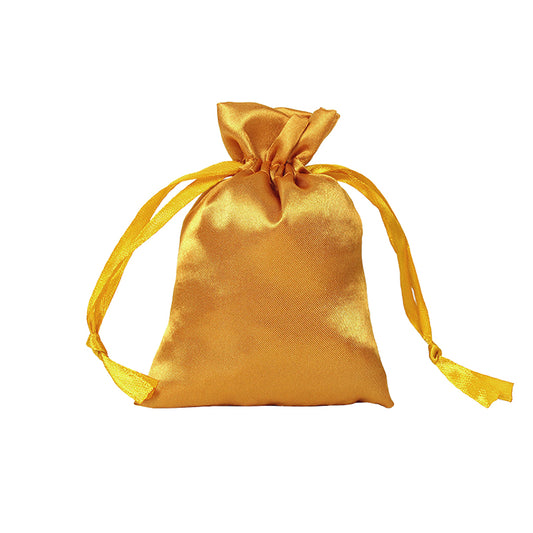 50pcs Gold Satin Bags with Drawstring - 7 Sizes