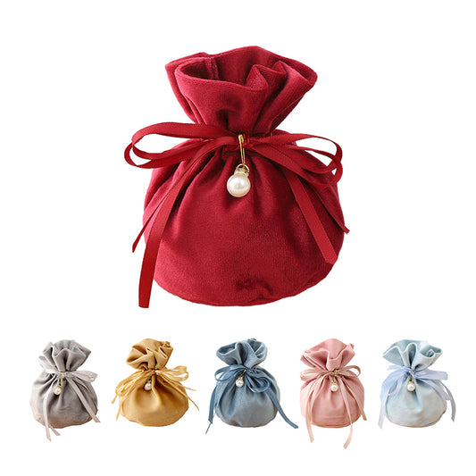 Luxury Felt Velvet Drawstring Bags 150x150mm