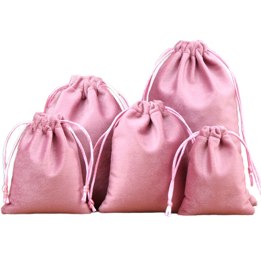 Luxury Soft Velvet Drawstring Bags Pink - 4 Sizes