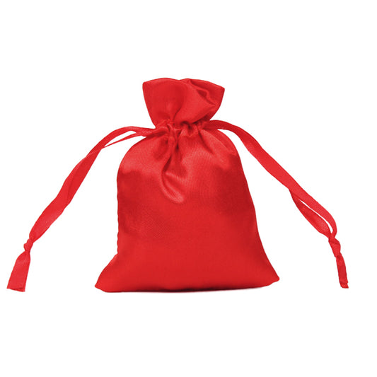 50pcs Red Satin Bags with Drawstring - 7 Sizes