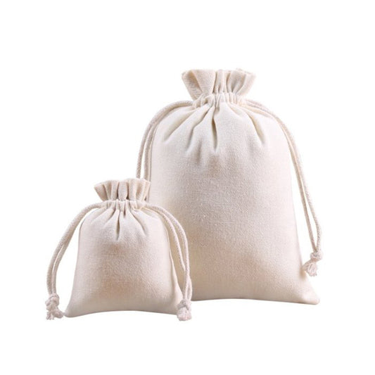 Natural Canvas Drawstring Bags - 7 Sizes