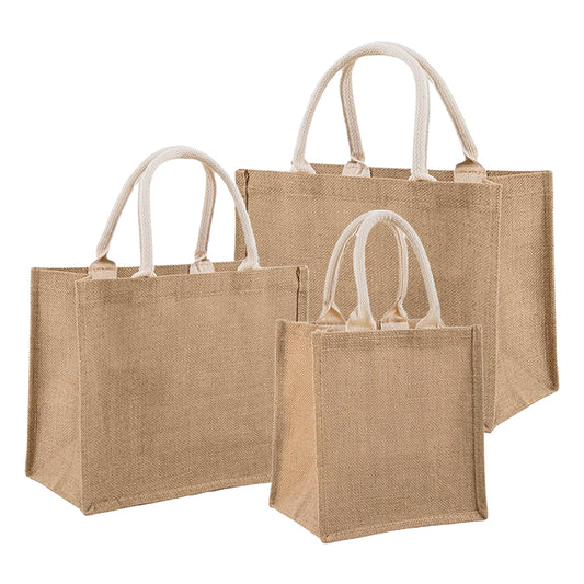 Jute Tote Shopping Bags 3 Sizes