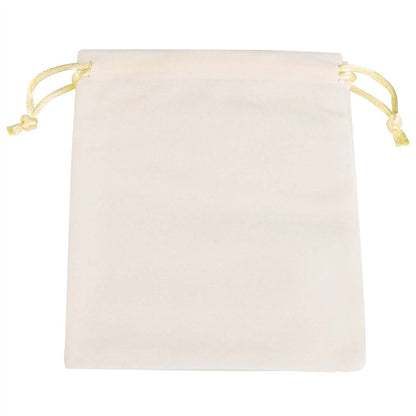 Single Sided White Velvet Drawstring Bags - 5 Sizes